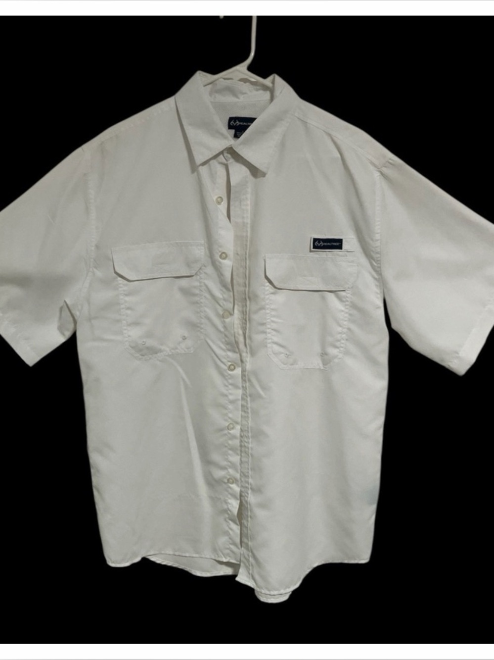 Realtree men’s xxl white fishing summer lightweight beach button up collar shirt